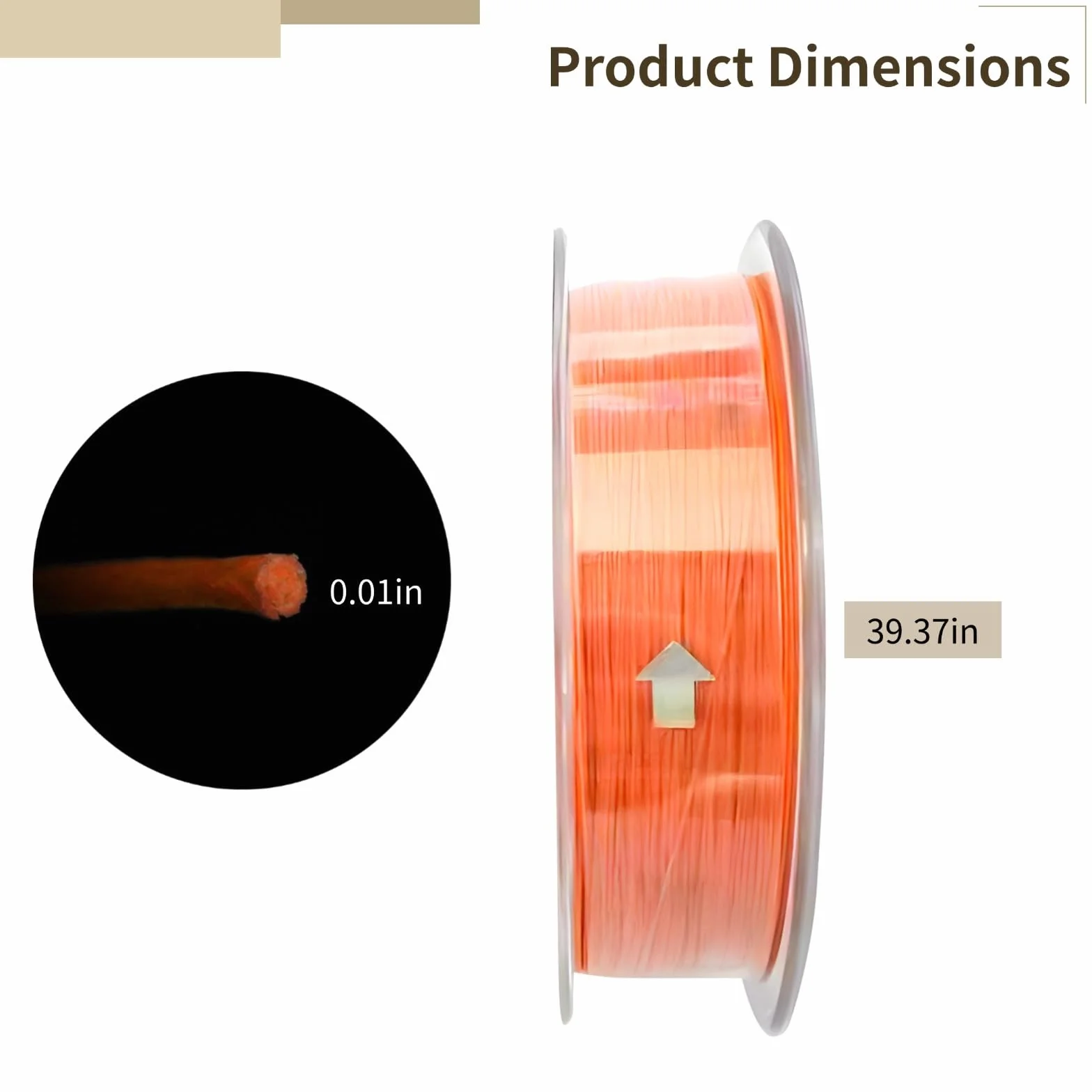 Ligne de pêche en polyéthylène haute résistance orange fluorescent 100 m Tenkara eau salée