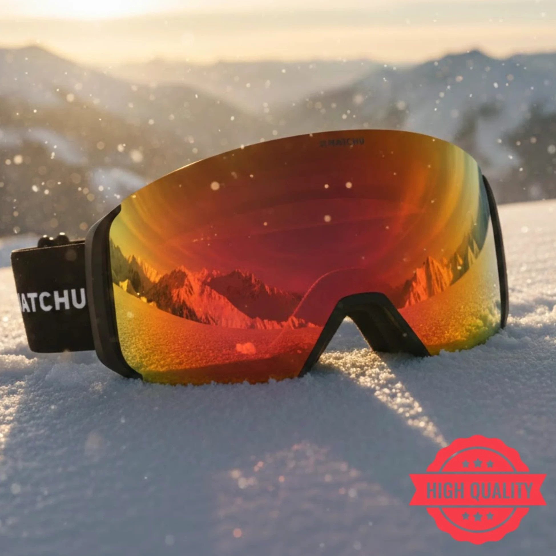 MATCHU - Masque de Ski Premium, Verres Interchangeables S2/S3, Double Anti-Buée, Coffret Luxe & Housse Microfibre
