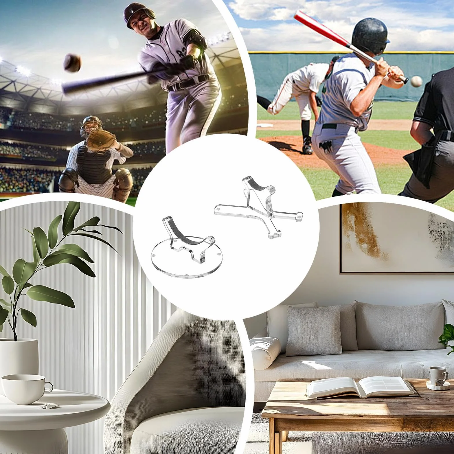 Présentoir De Batte De Baseball Acrylique Double Étagère Organisateur 20 cm