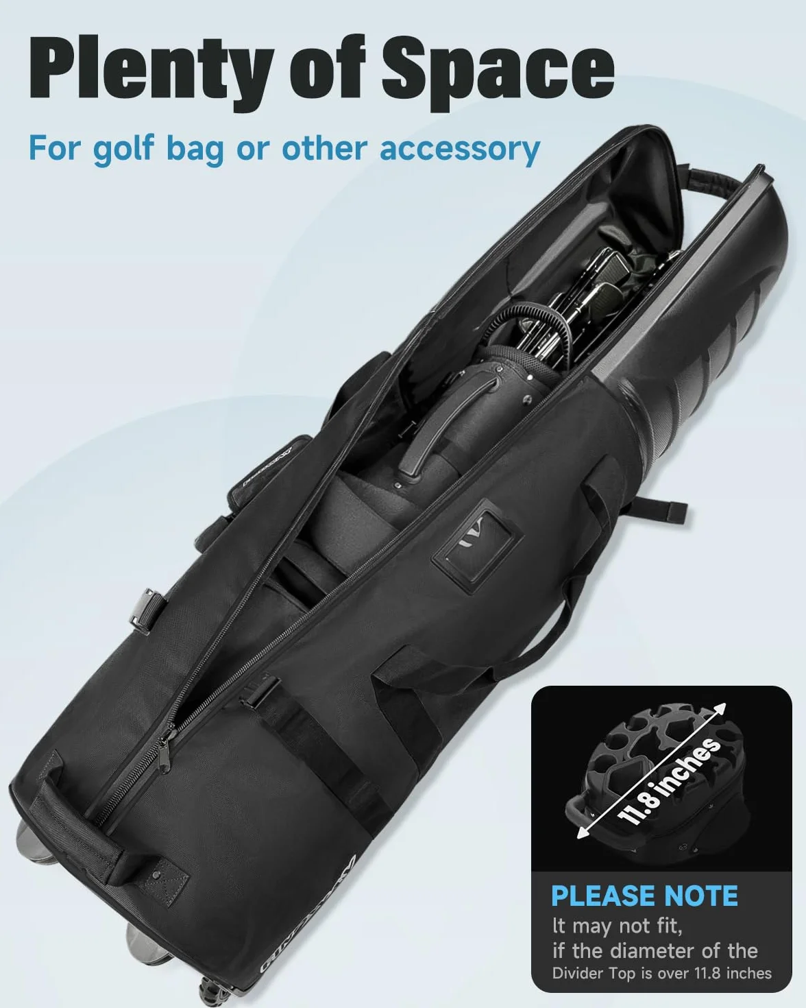 Findway Sac de Voyage pour équipement de Golf avec Roues et Coque Rigide Supérieure