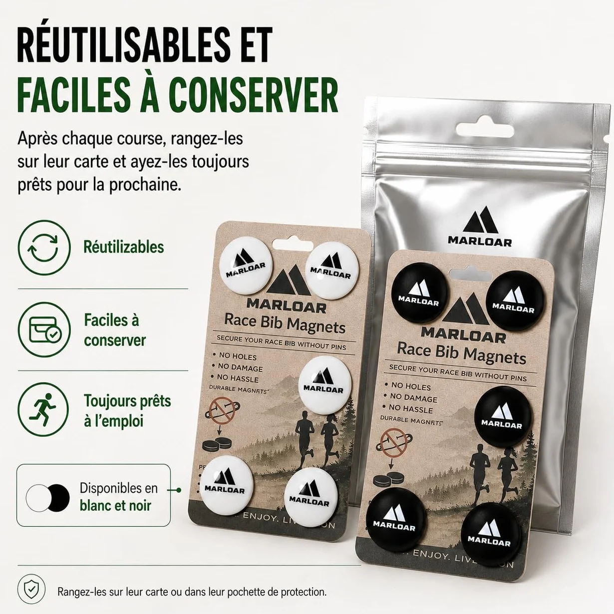 Aimants dorsales course à pied trail marathon triathlon fixation ferme sans épingles lot 4 6