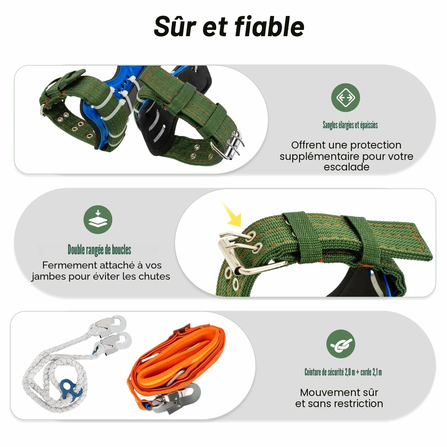 Crampons pour escalade d'arbres, équipement d'alpinisme, aide au sauvetage