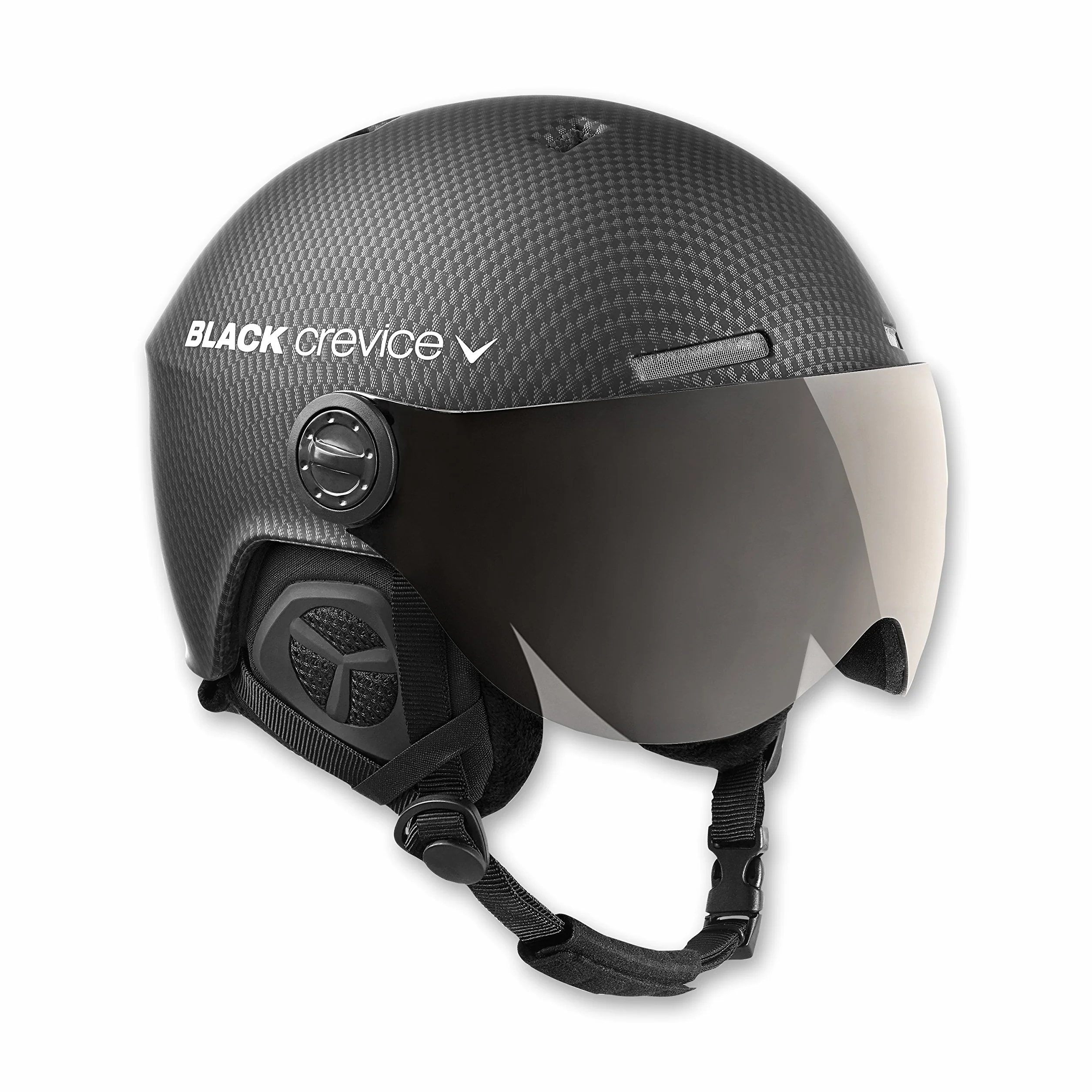 BLACK CREVICE Casque de Ski Arlberg I Casque de Ski avec visière & Look Pilote différentes Couleurs I Casque de Ski Hommes & Femmes I Respirant I avec visière de rechangeI Taille réglable
