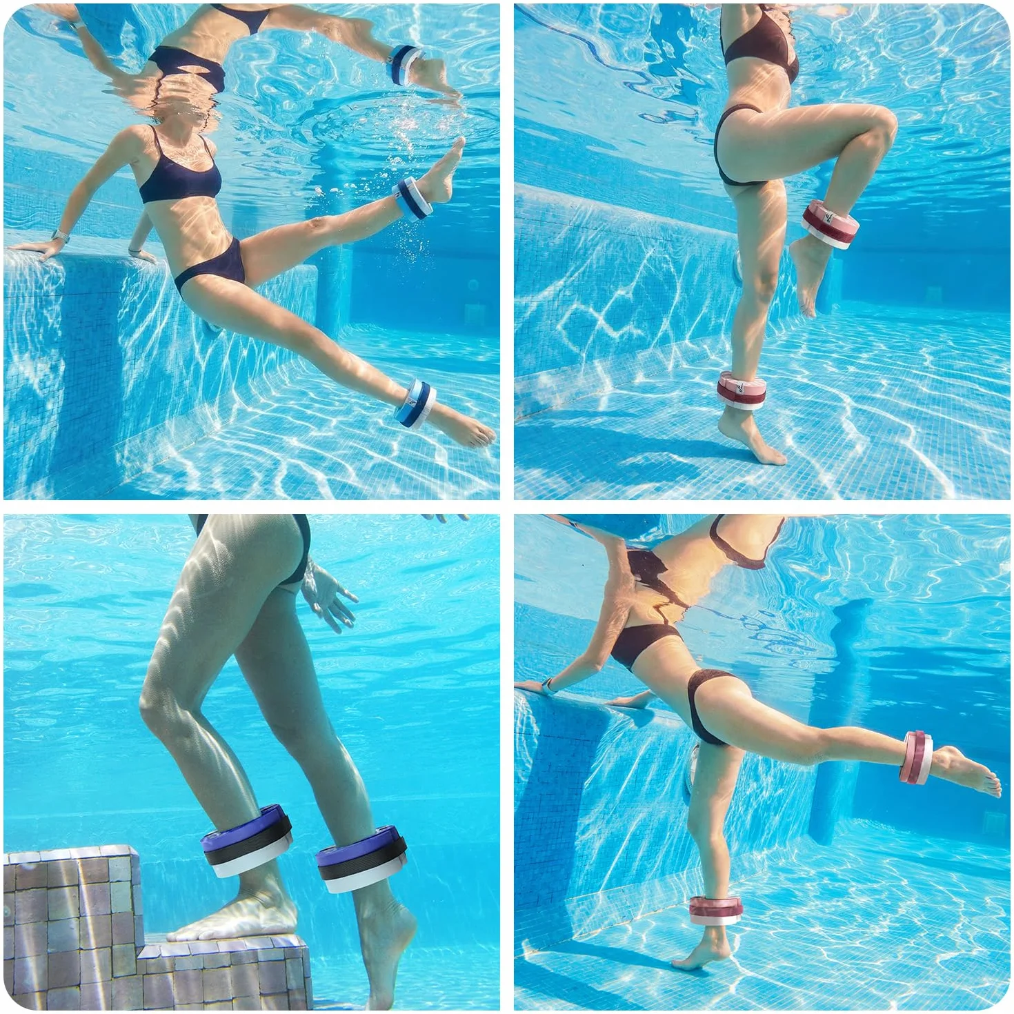 Sportneer Manchettes aquatiques en mousse – Équipement d'aérobic EVA haute densité, poids d'eau pour chevilles et bras avec boucle amovible pour Aqua Fitness, exercices en piscine et jogging aquatique