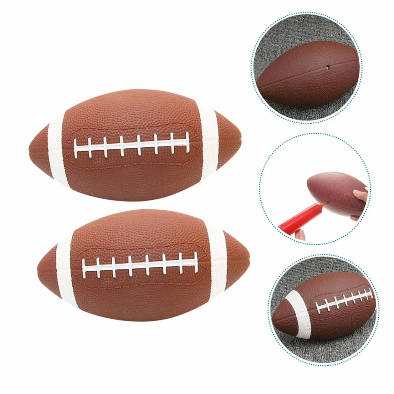 Toddmomy 2 pièces Ballon de Rugby Gonflable Junior Entraînement pour Garçon Fille