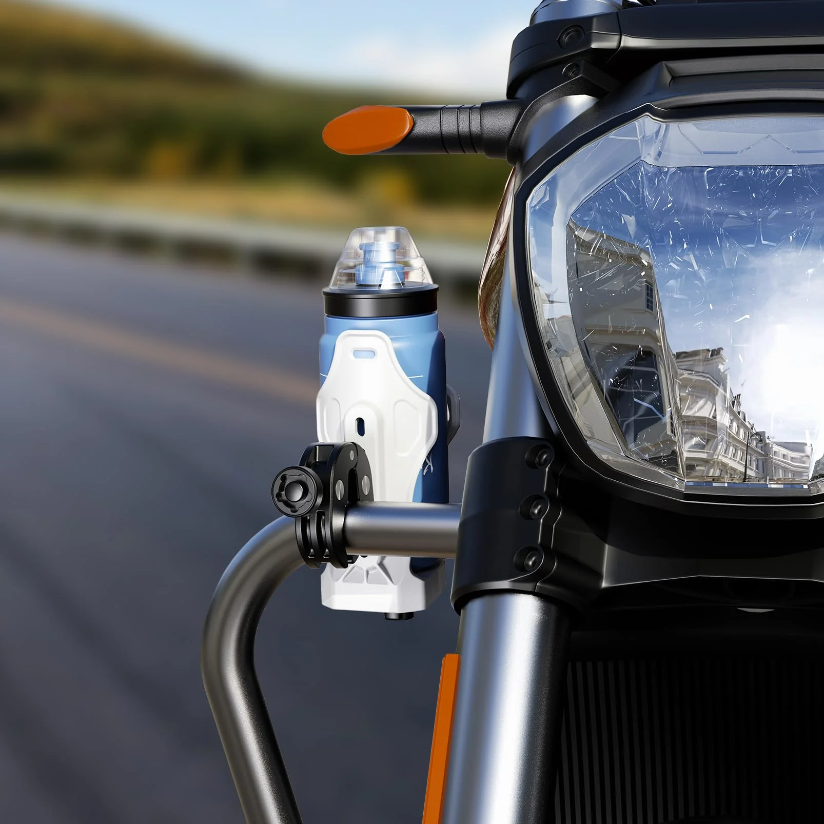 iMESTOU Porte-gobelet Antivol pour Moto ATV, Porte-Bouteille d'eau 50-90 mm, Pince Métallique 12,7-33 mm pour Vélo Scooter