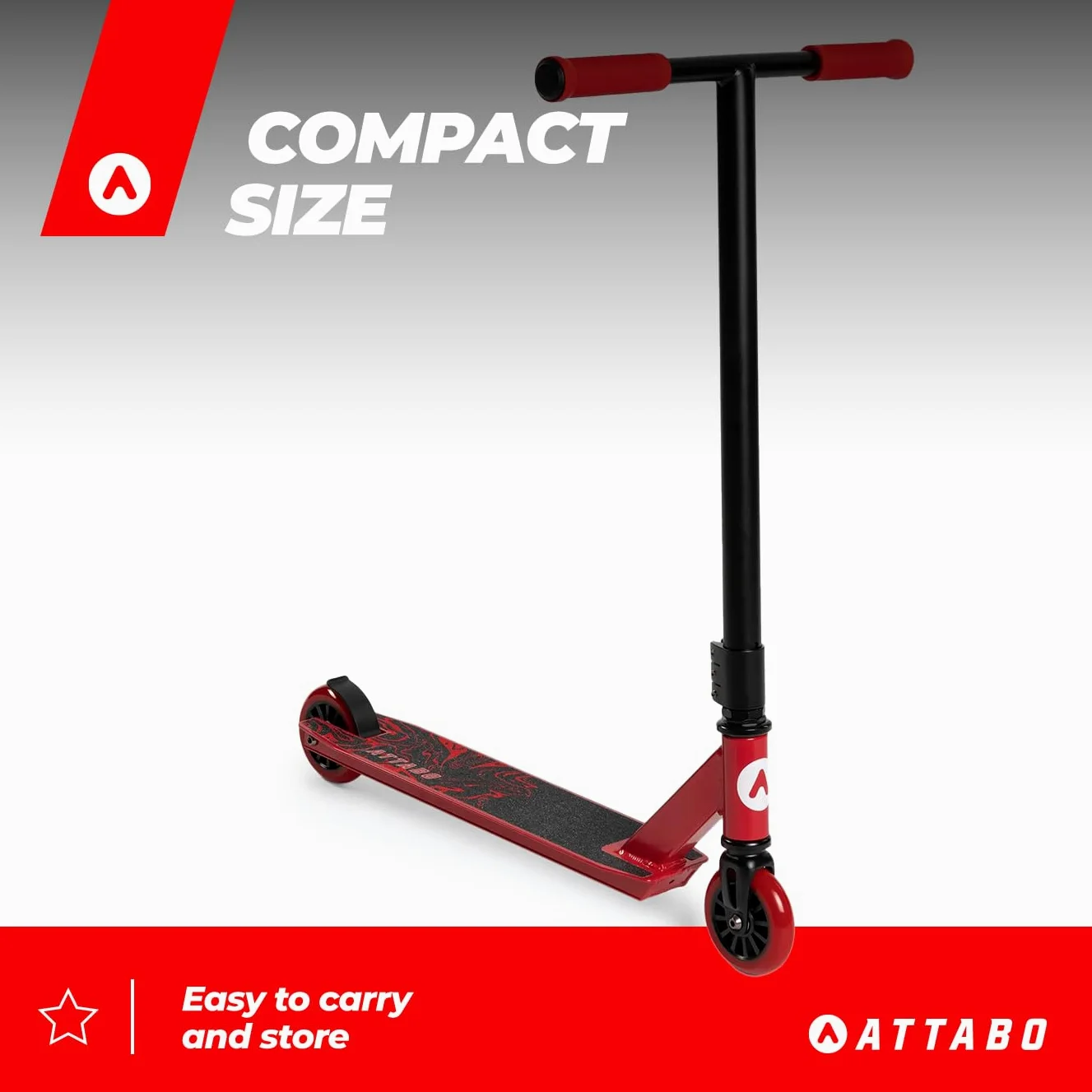 ATTABO Trottinette Freestyle Bunny Hop Légère et Durable Roulements en Polyuréthane ABEC-7 Roues 100 x 24 mm Cadre en Aluminium Composants en Acier Dimensions Compactes