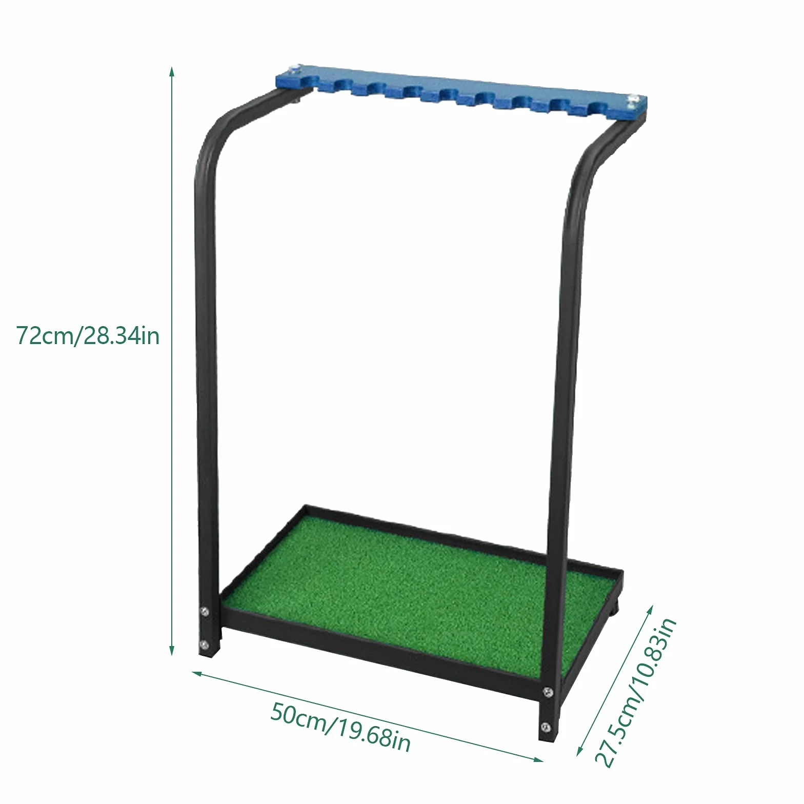 Support pour clubs de golf 9 trous étagère de rangement 50×27,5×72 cm
