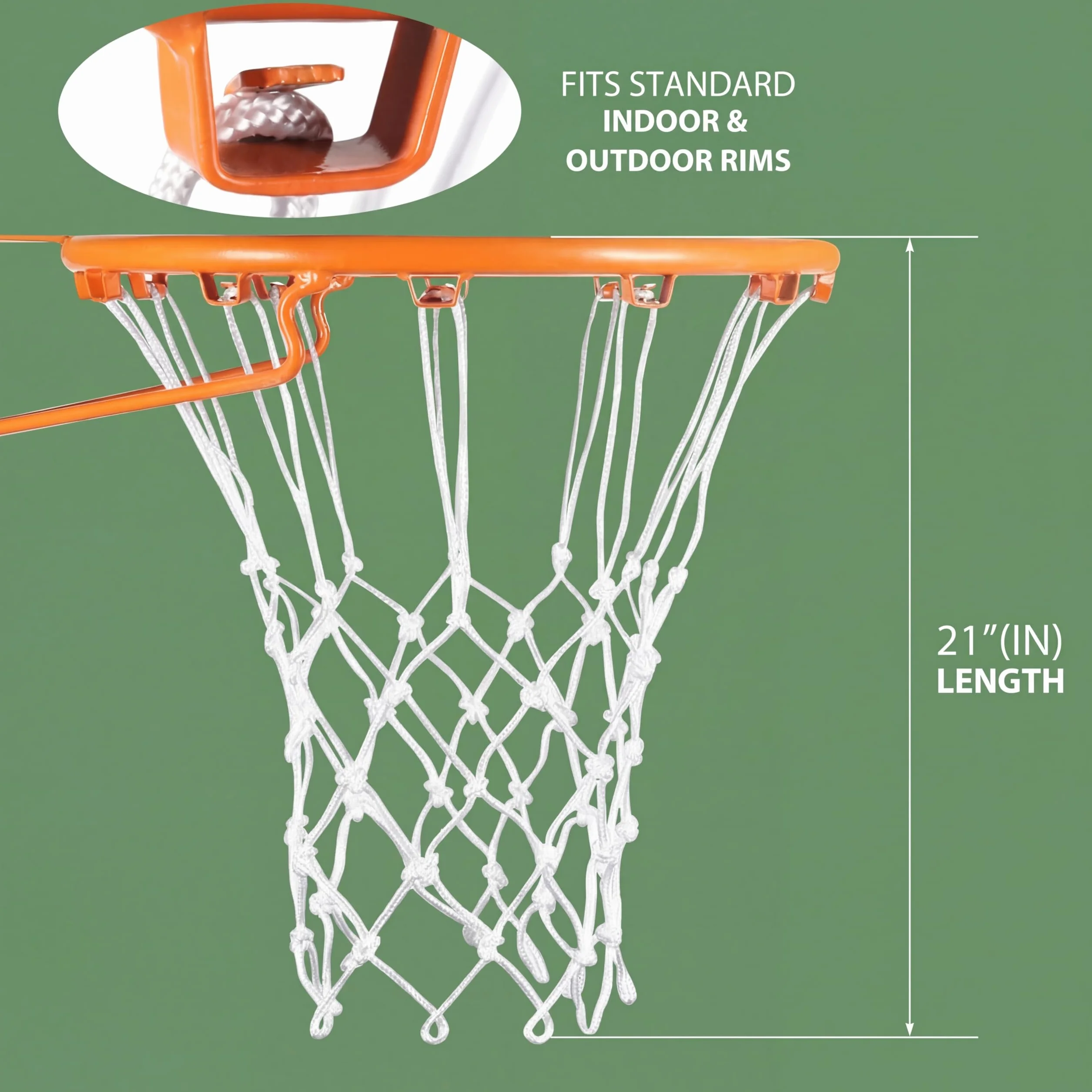 Syhood Filet de basket-ball de rechange 12 boucles pour panier standard intérieur extérieur
