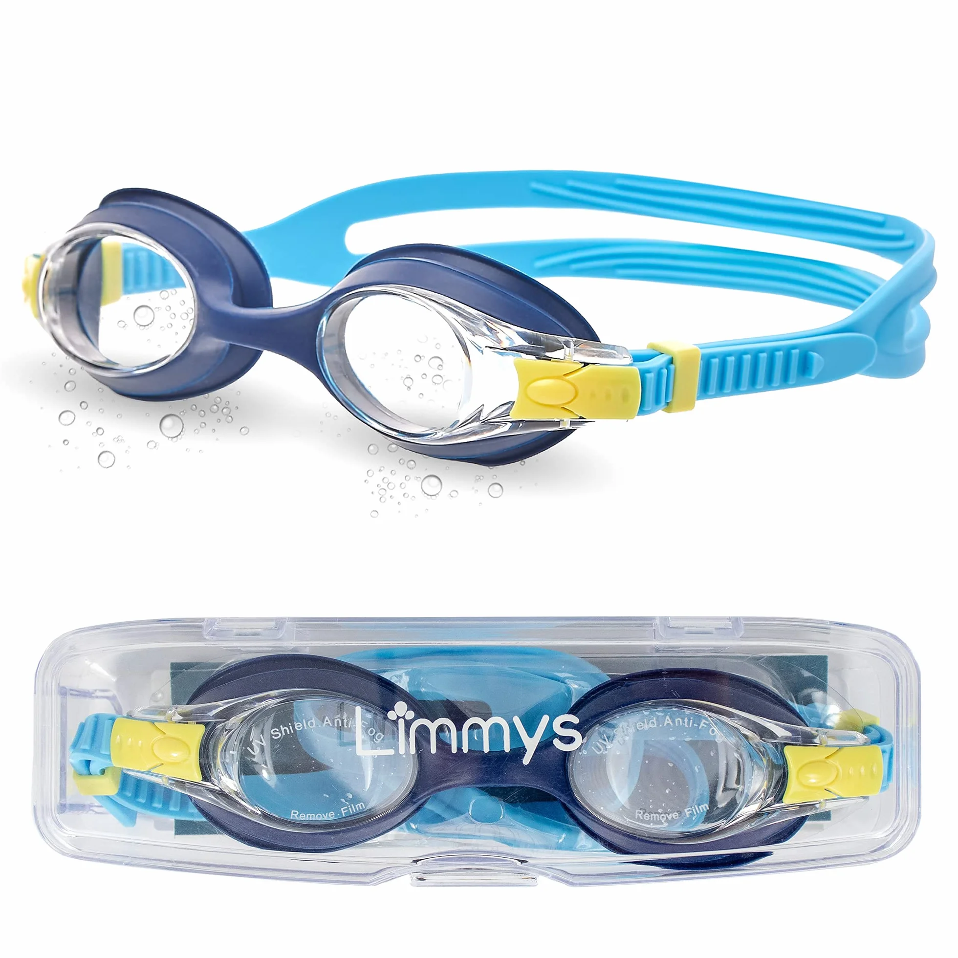 Limmys Lunettes de Natation Enfant 3-12 Ans Anti-Buée UV400 Protection Étanches