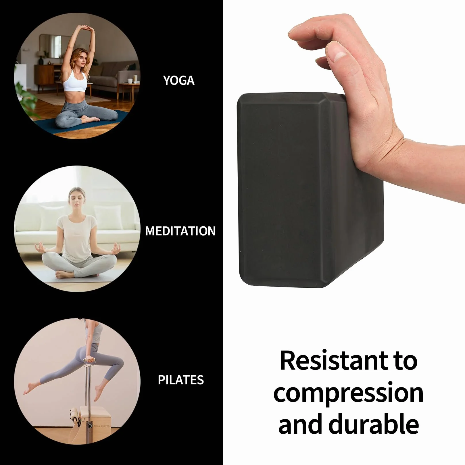 Brique Yoga Blocks Mousse EVA Haute Densité Antidérapants 29,9 x 22,9 x 7,6 cm