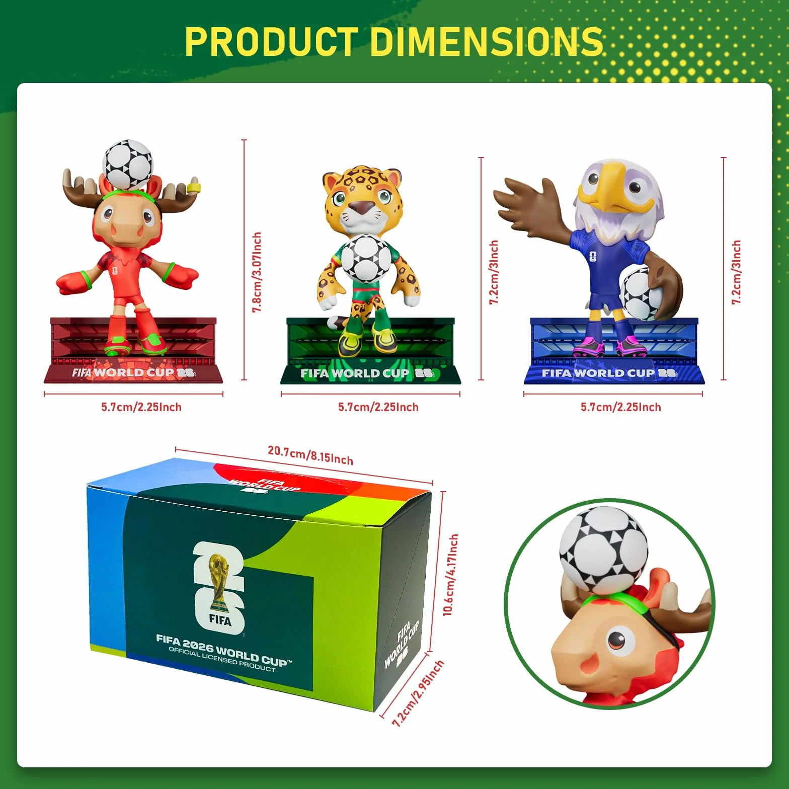 DICEKOO FIFA 2026 Coupe du Monde mascotte 7,6 cm figurine collection sous licence officielle