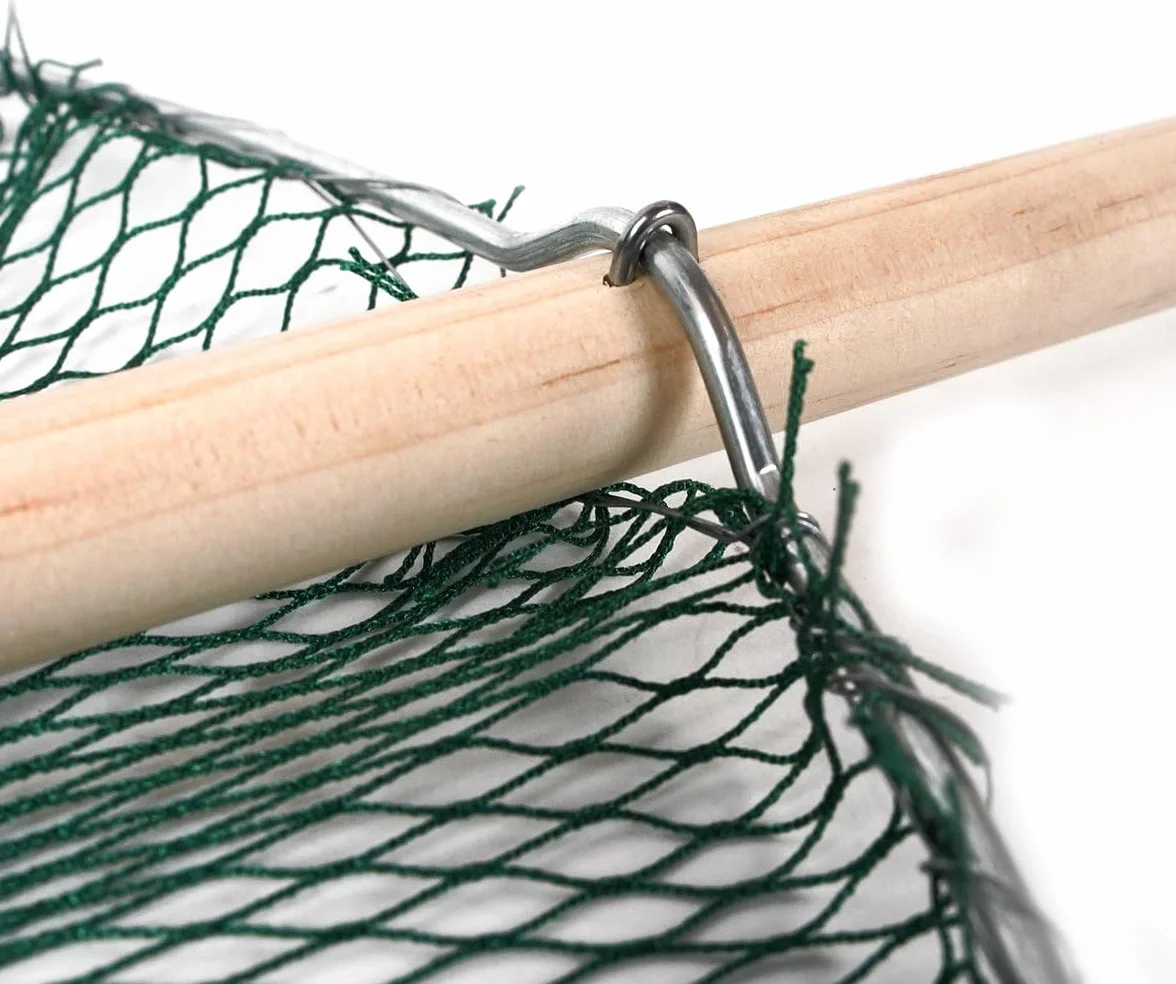 Filet à crevettes XL - 40 cm de large - Manche en bois de 130 cm de long - Filet de fossé - Filet de pêche
