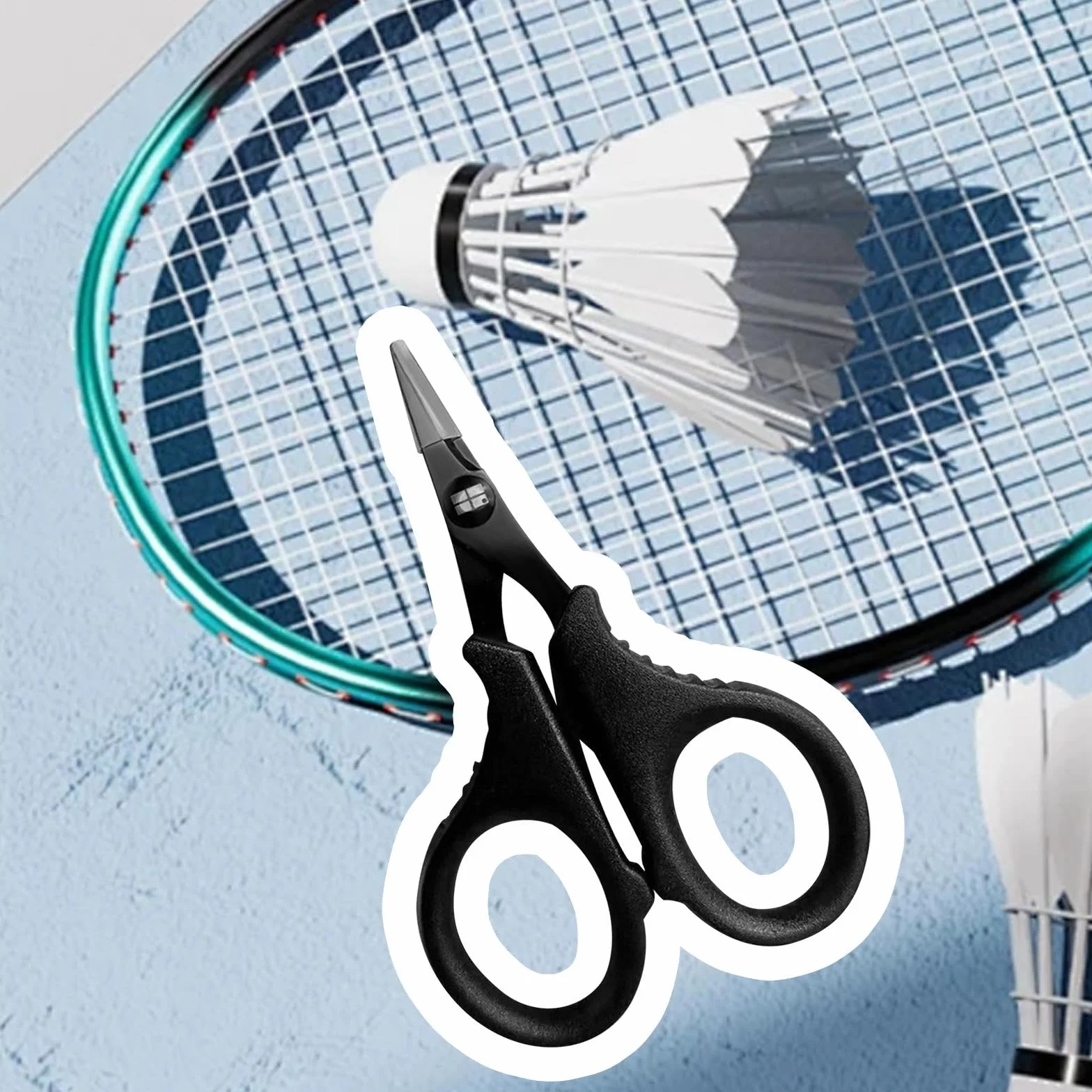 LOVIVER Ciseaux pour Corde de Badminton, Acier Inoxydable, Ciseaux Coupe-Robuste Noir