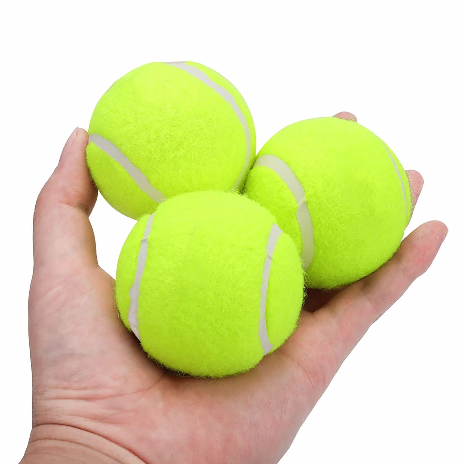 Balle de Tennis Haute Elasticité Formation Compétition 3 Pcs