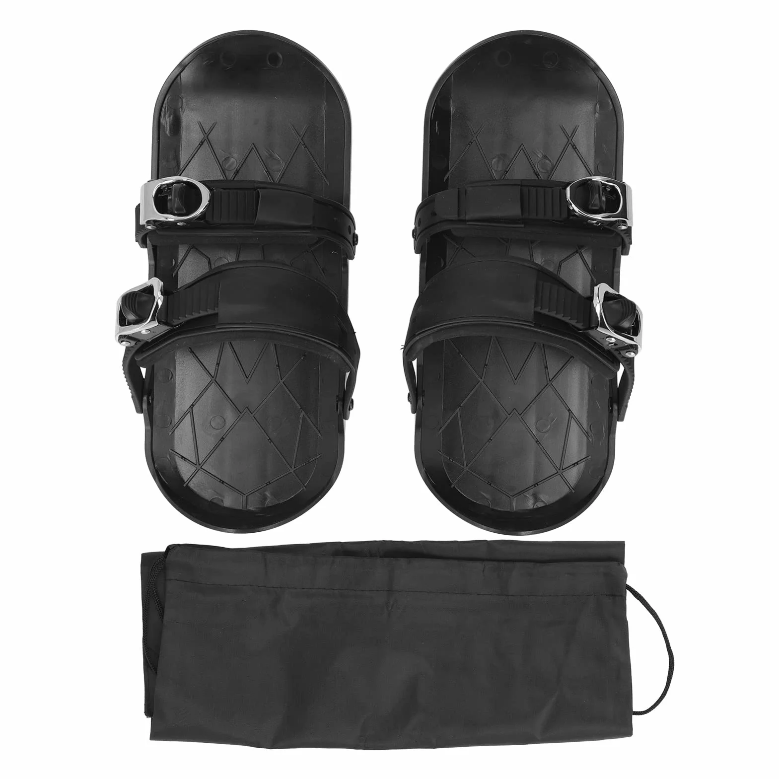 Mini Patins de Ski, Patins Neige Courts 36 x 14,7 cm Skis Glisse Neige Chaussures Skiing Taille Unique US 5-14 EU 35-48 Mini-Skis à roulettes Courts avec Sac Rangement pour Ski Plein air
