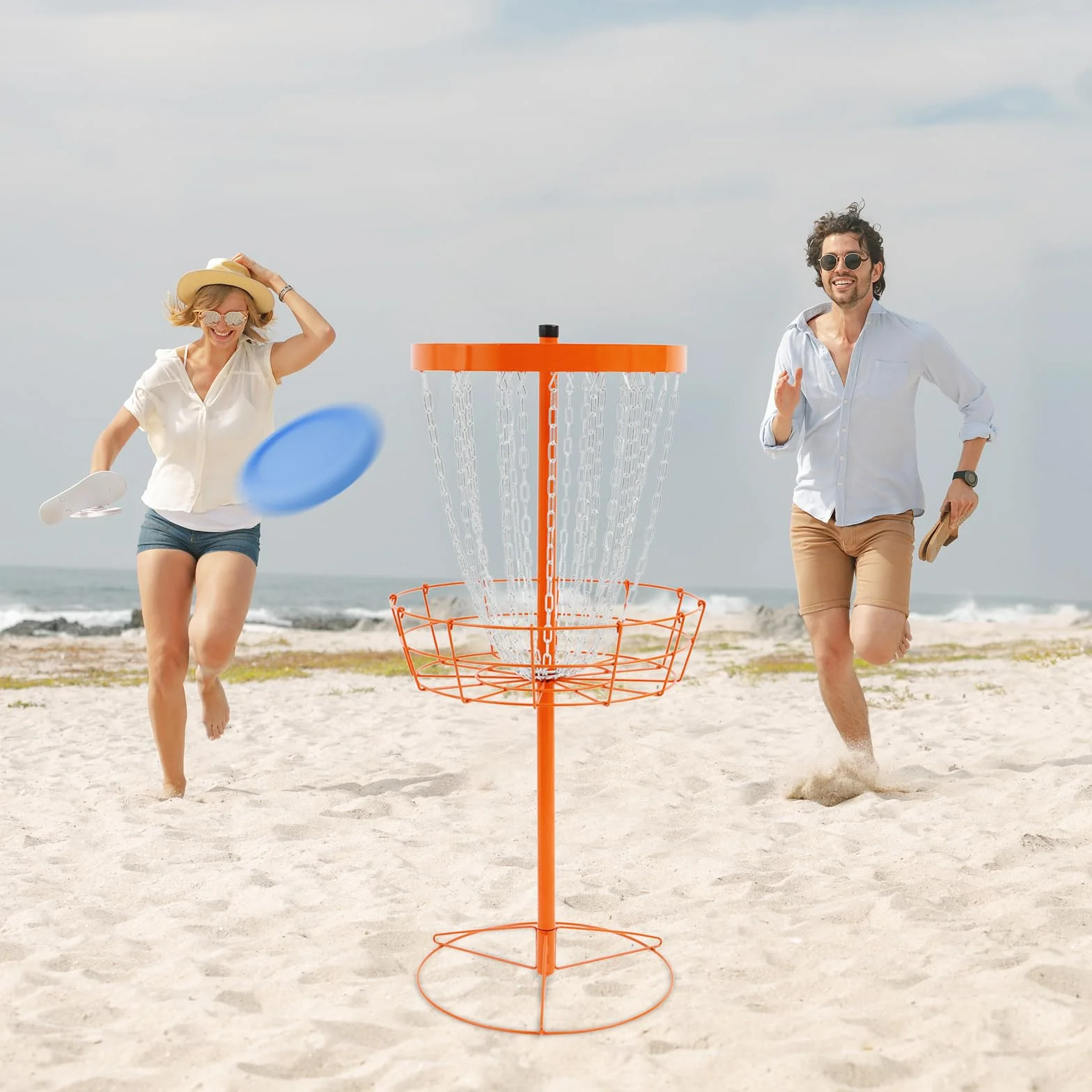Panier de golf portable Disc Golf 24 chaînes pour jardin parc camping