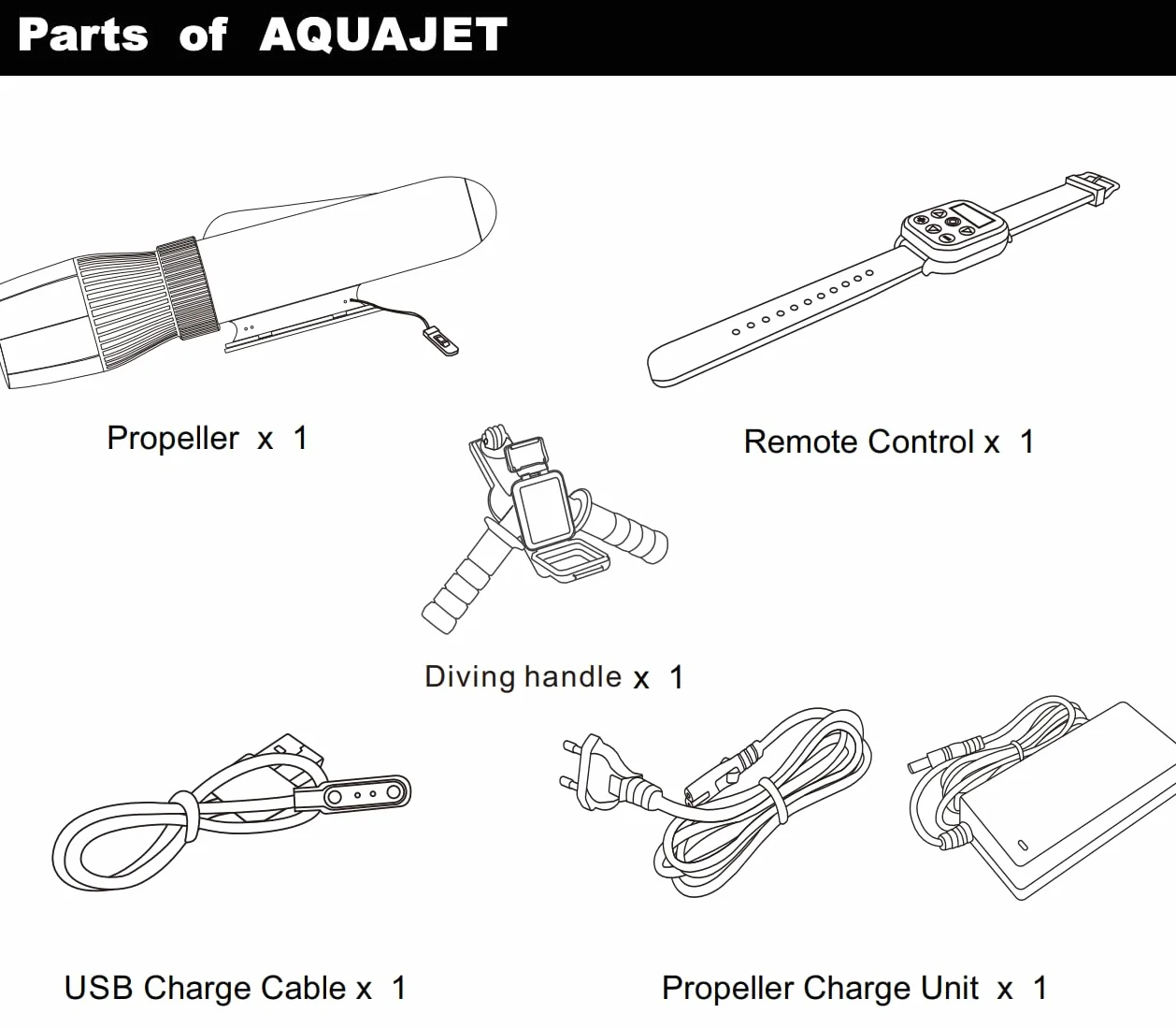 Trottinette sous-marine électrique 500 W 40 m plongée libre batterie amovible