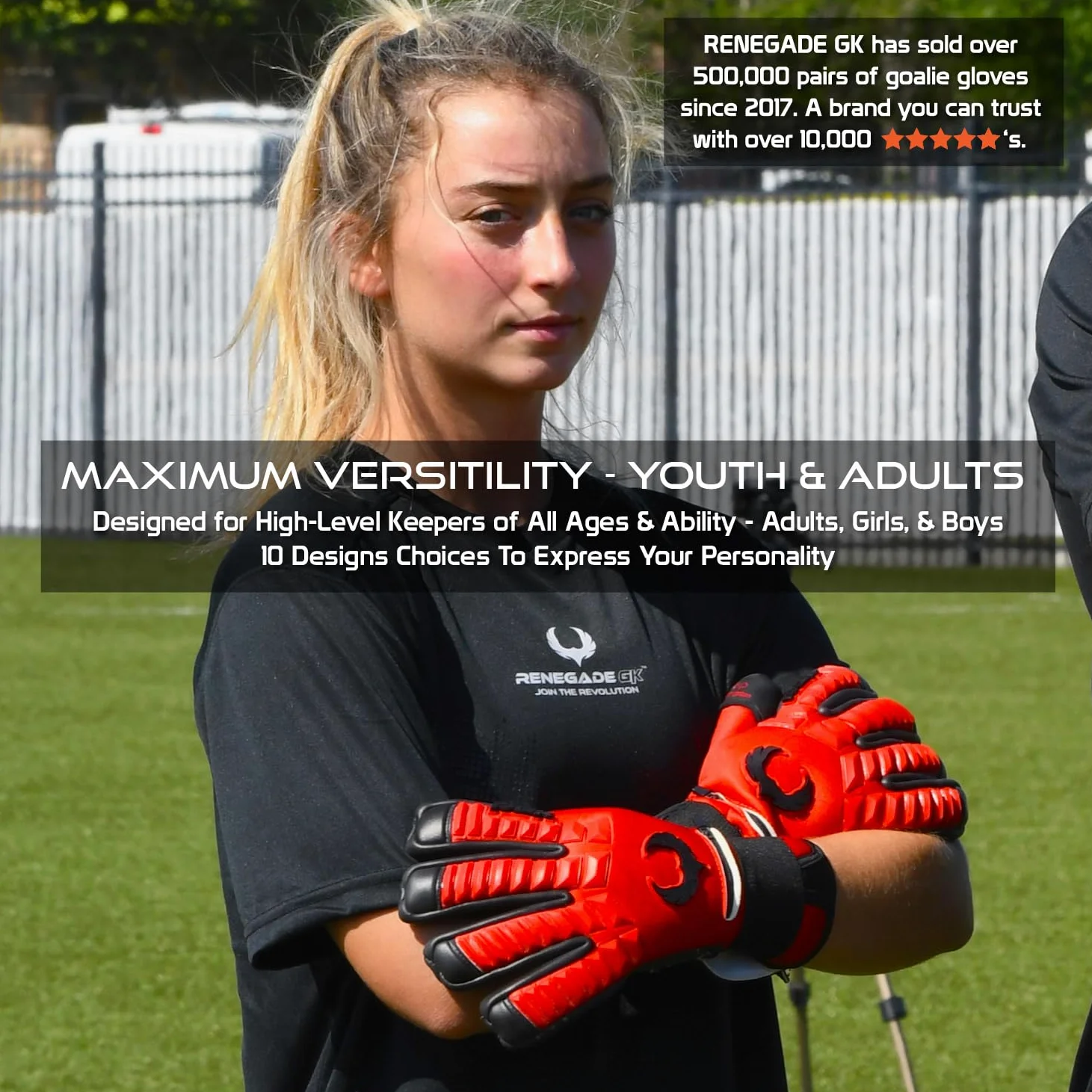 Renegade GK Gants de Gardien de But Eclipse Professional avec Microbe-Guard (Tailles 7-12, 6 Modes) Fingersaves & 4+3MM EXT Contact Grip | Adhérence Maximale Et Protection | Adulte, Jeunes