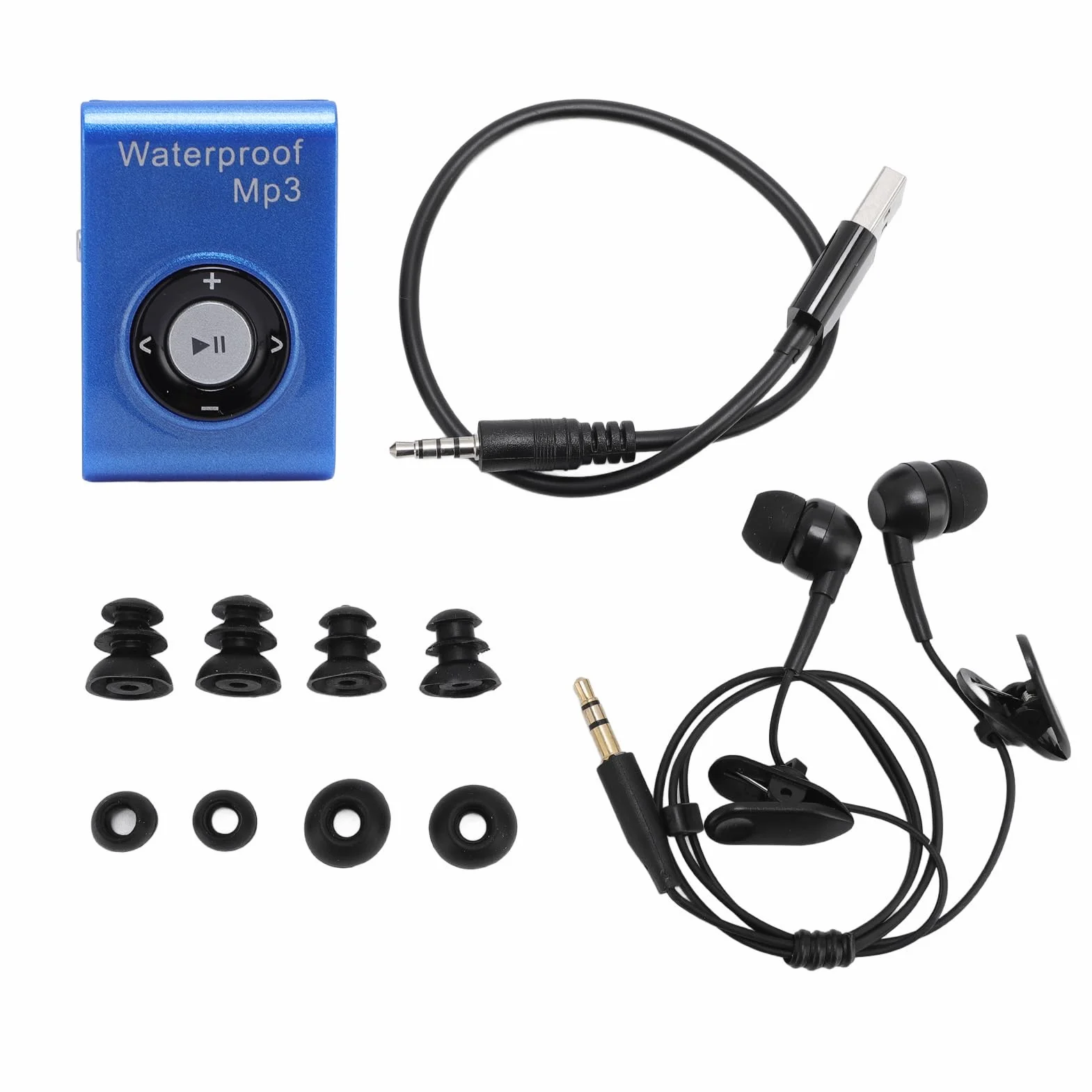 Lecteur MP3 étanche 8 Go avec écouteurs imperméables pour natation plongée surf ski