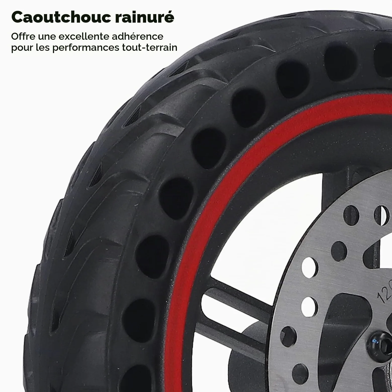 BuyWeek Roue Arrière de Scooter Électrique pour Xiaomi PRO PRO2 M3, Pneu Cellulaire de Roue Arrière de Trotinette Électrique avec Frein à Disque de 120mm Rouge