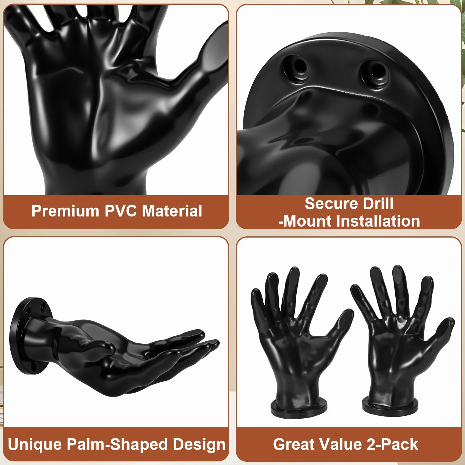 Porte Ballon Mural Noir, Support Ballon Basket Robust & Sicherer Halt, Idée Cadeau Créative pour Fans de Foot Volley Rugby