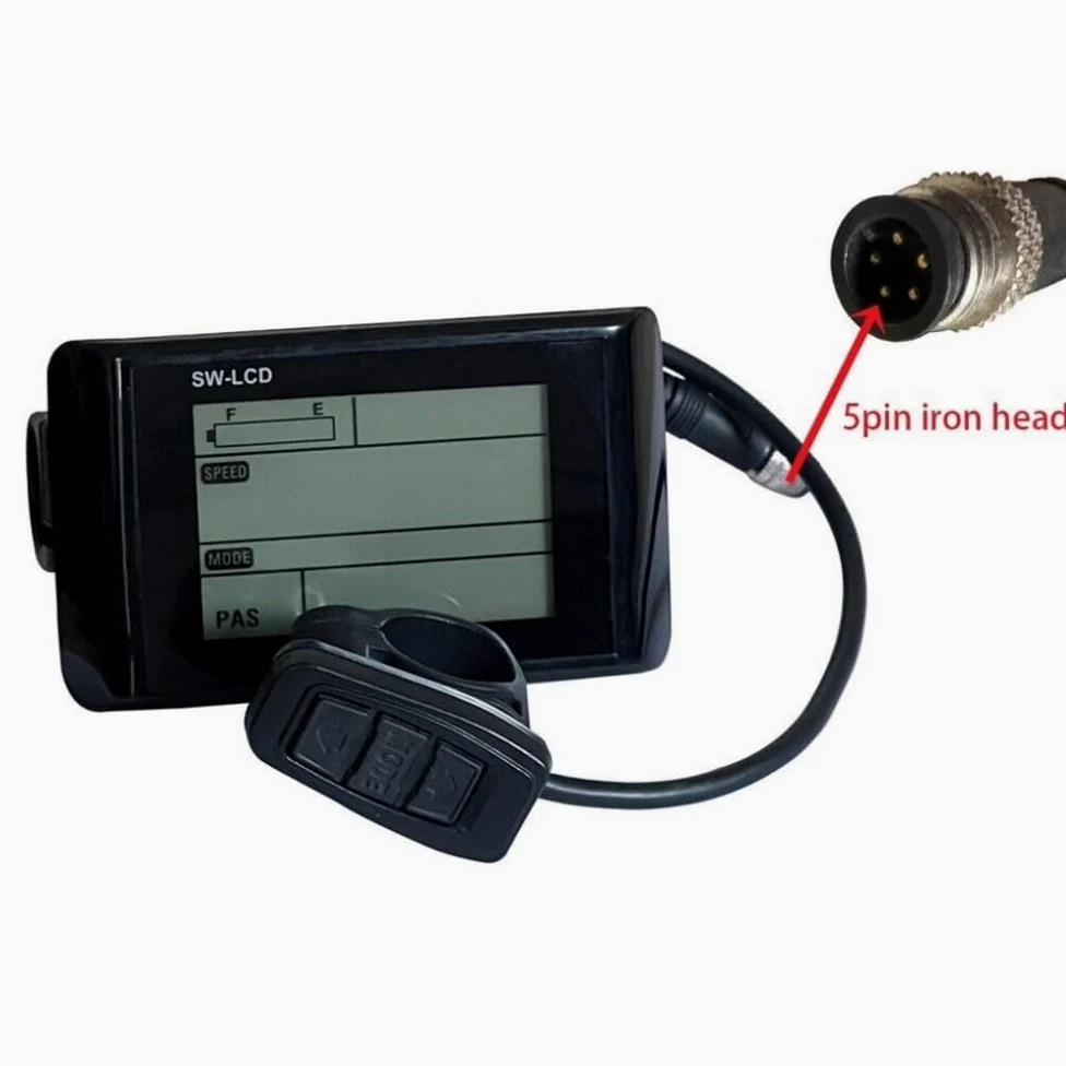 Compteur de Vitesse pour Vélo Électrique SW-LCD Écran LCD pour Vélo Électrique 36V/48V Affichage LCD Panneau de Contrôle avec 5-Pin Prise
