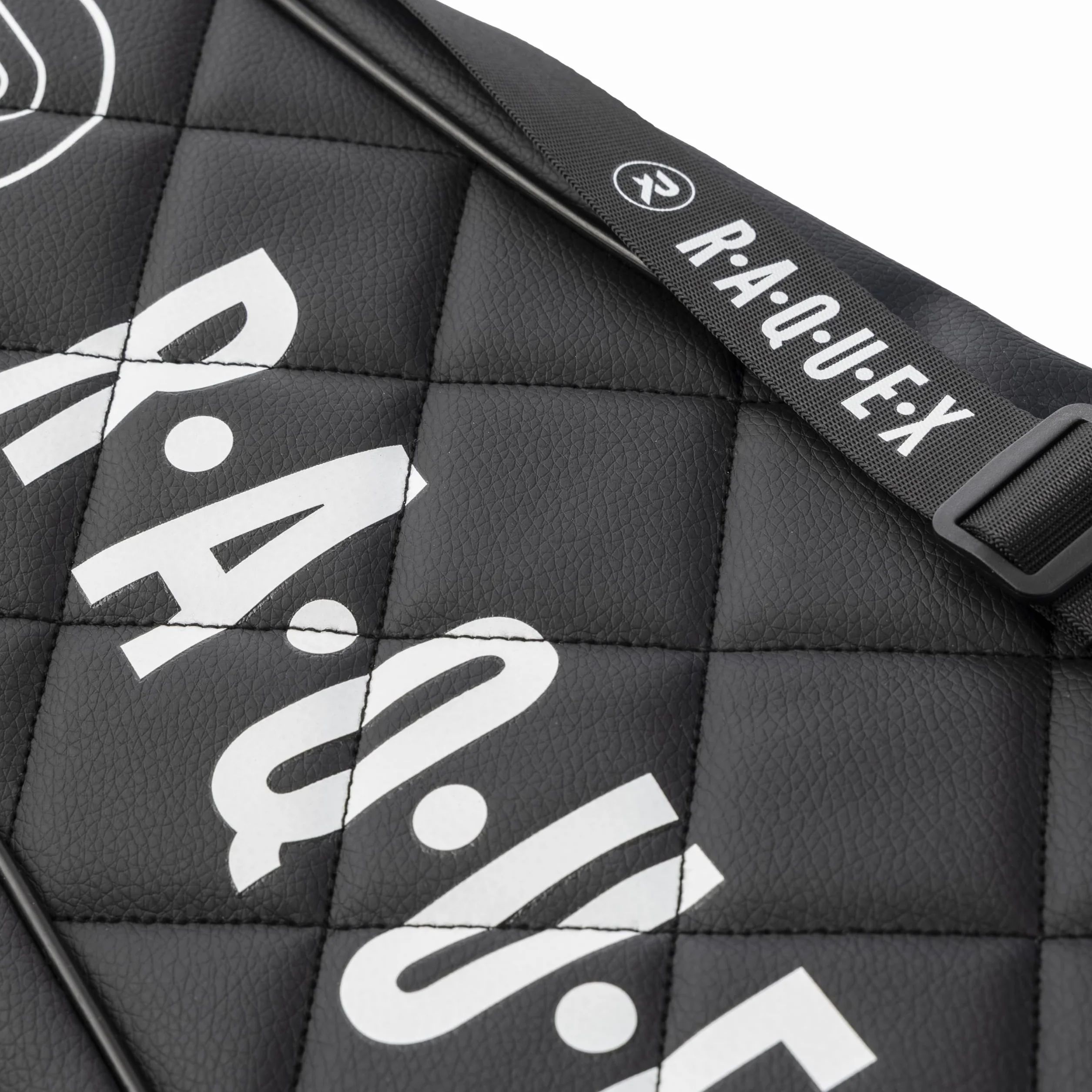 Raquex Elite Housse de protection pour raquette de tennis 2 – Sac matelassé en similicuir rembourré – Noir
