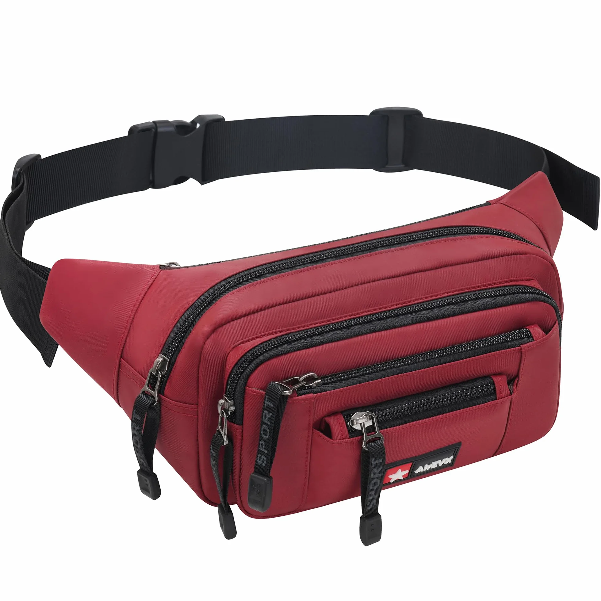 Sac Banane Imperméable Homme Femme Ceinture de Voyage Sport Pochette de Sécurité 6 Poches