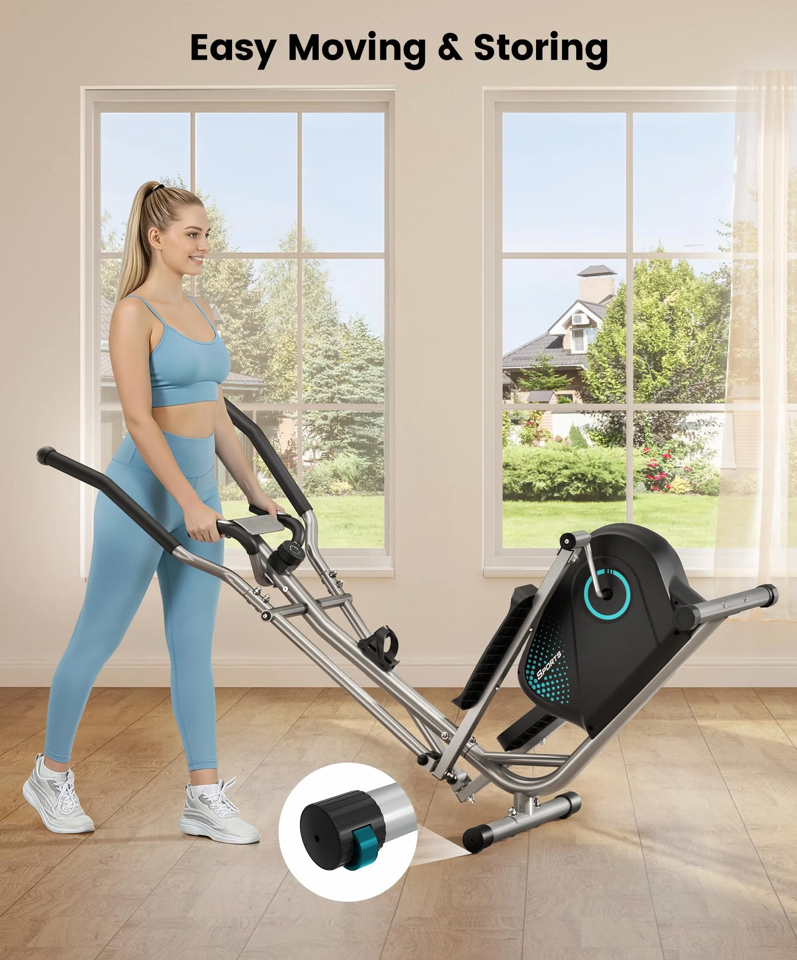 YOLEO Vélo Elliptique 16 Niveaux de Résistance Volant d'Inertie 6 kg Écran LCD Appareil Fitness Cardio