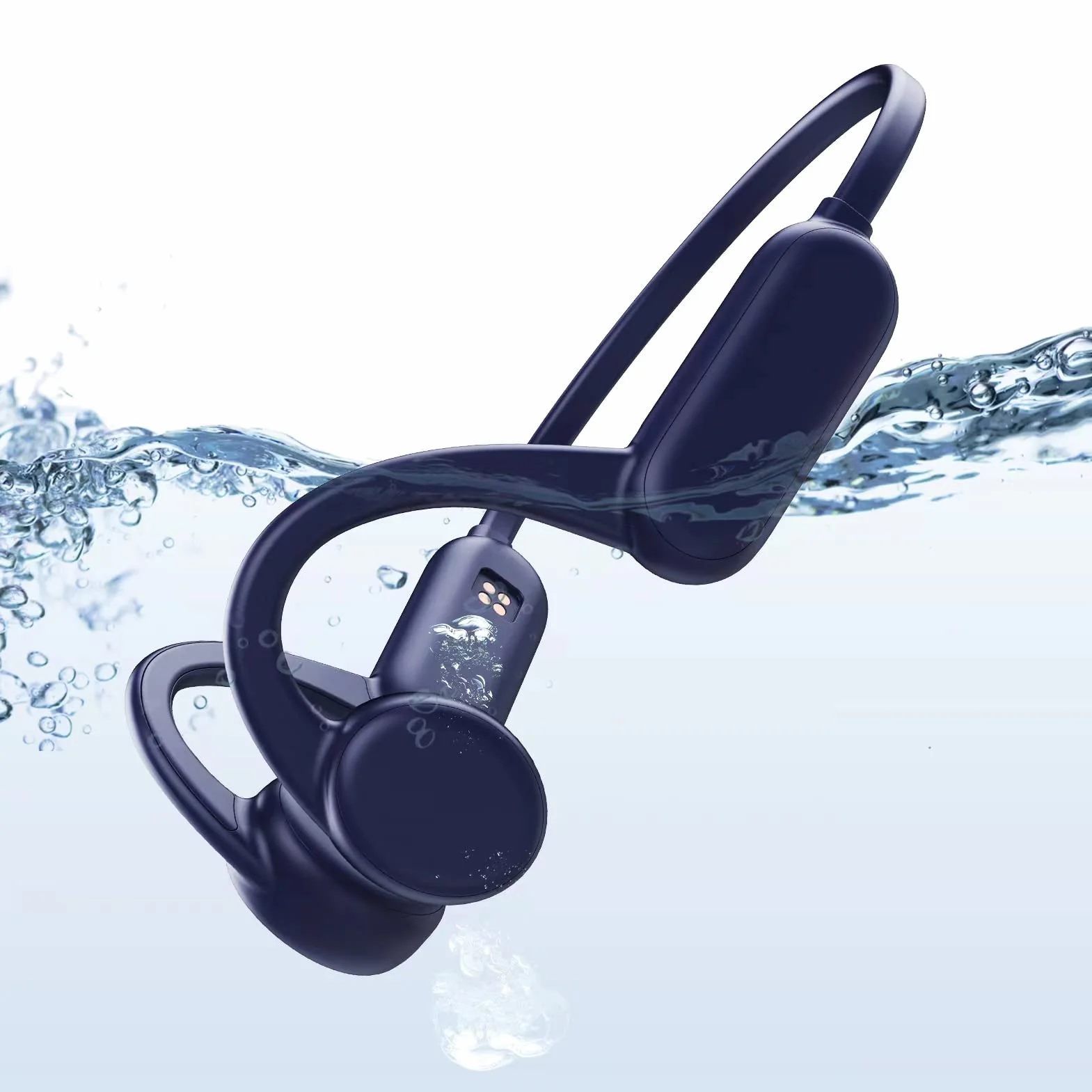Casque à conduction osseuse IP68 Bluetooth 5.0 Open Ear lecteur MP3 mémoire 8G natation course cyclisme