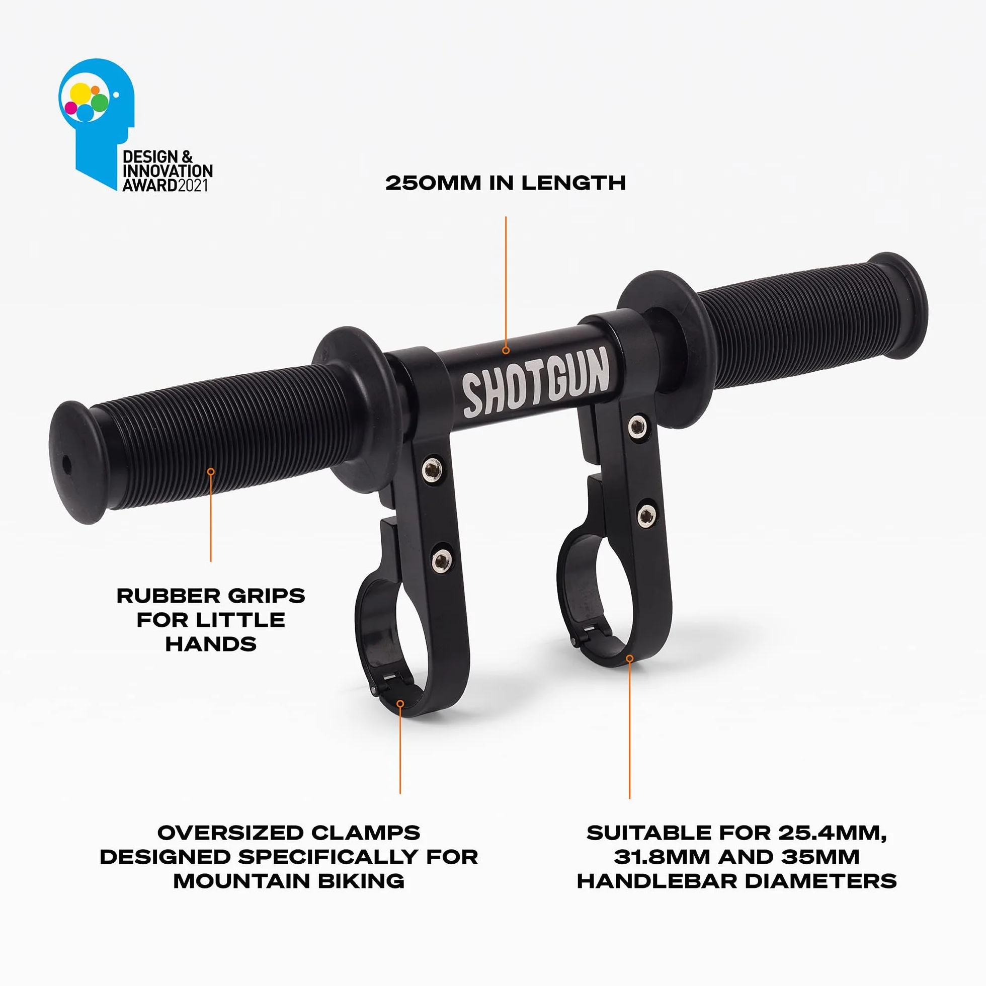 Kids Ride Shotgun – Combo Selle Enfant & Guidon – Montage à l'avant, pour Enfant de 2 à 5 Ans, Compatible avec la Plupart des VTT récents pour Adultes