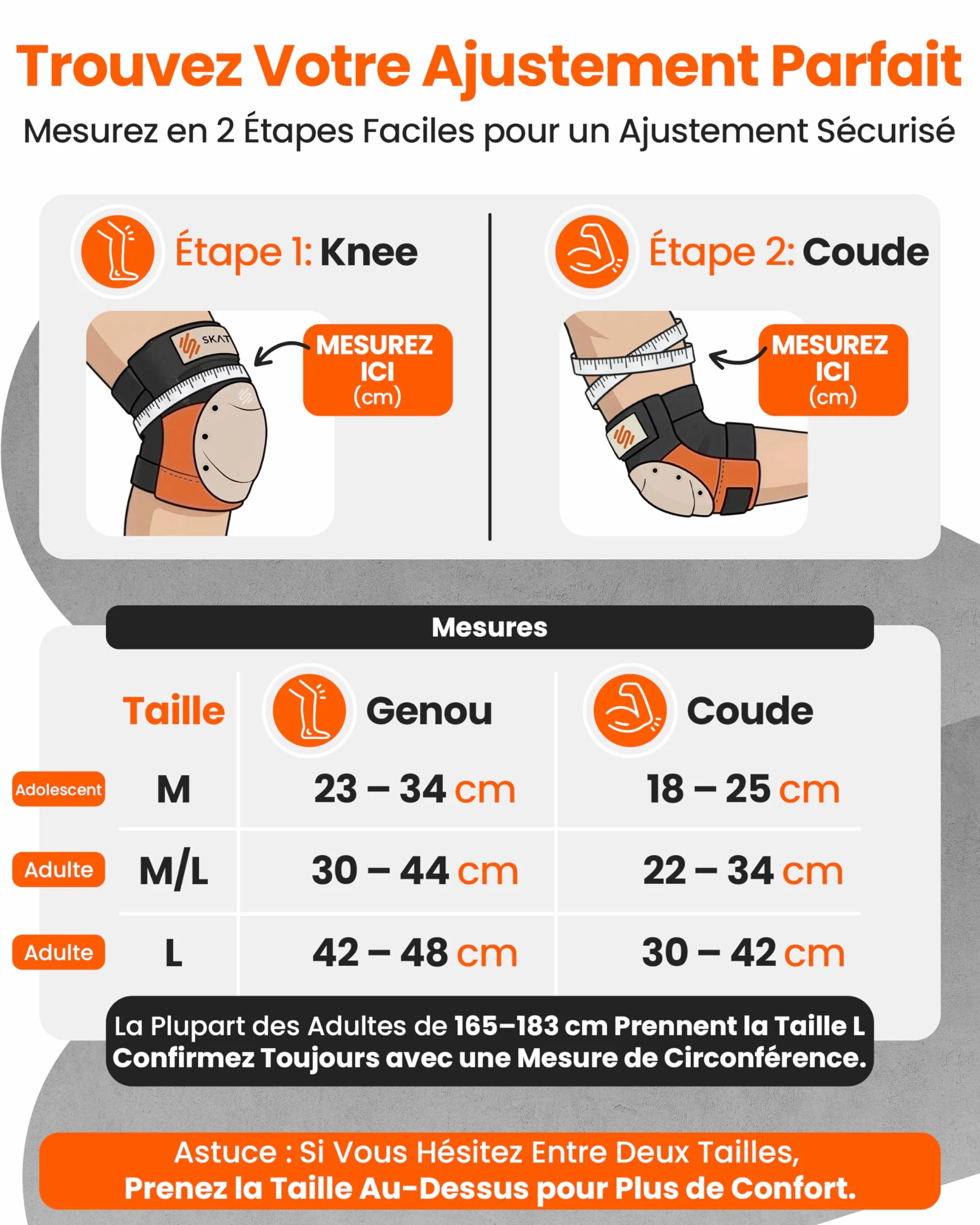 SKATEWIZ Équipement de Protection Patineur Professionnel 6 pièces Manches Néoprène
