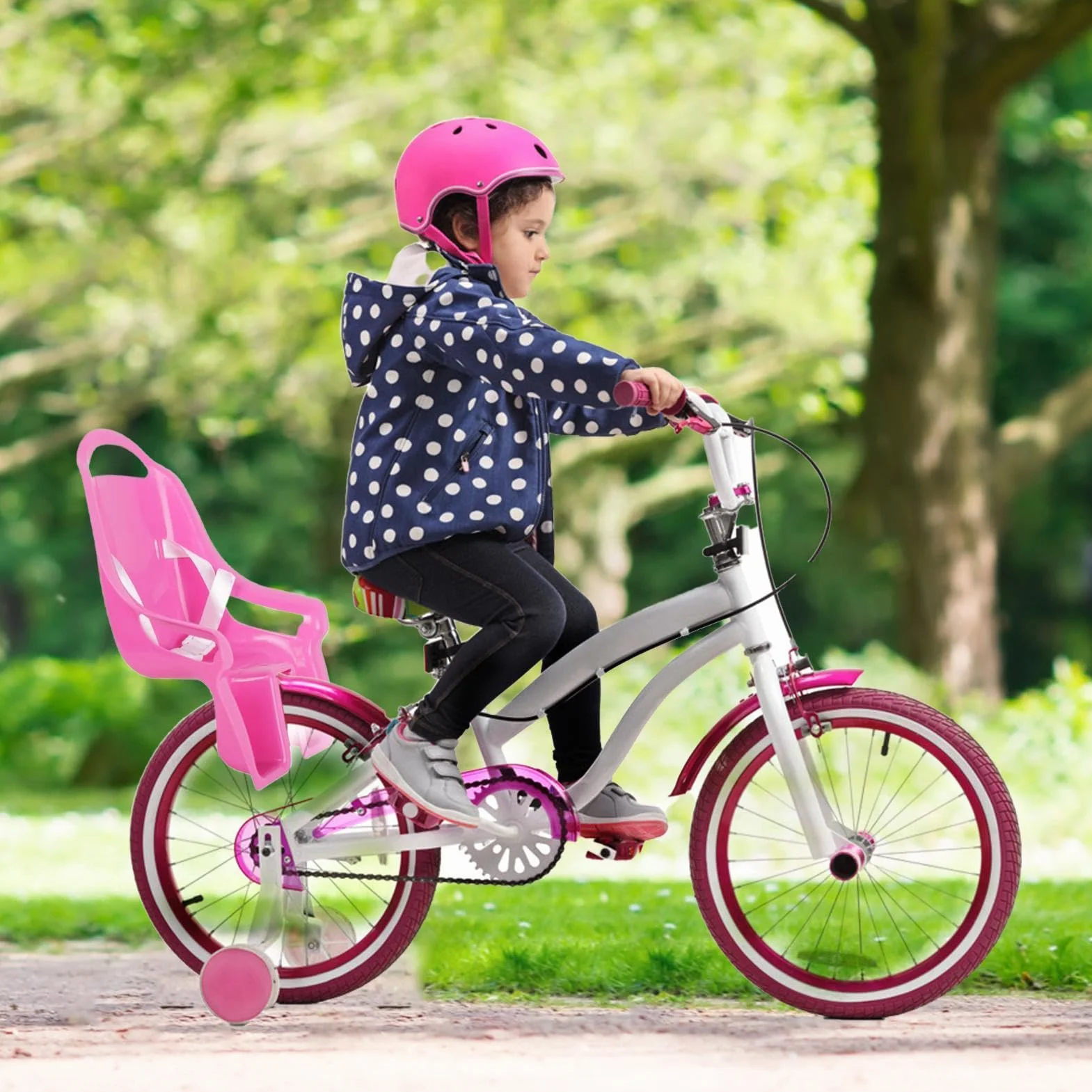 Siège de vélo pour filles porte poupées avec autocollants DIY, accessoires vélo enfants
