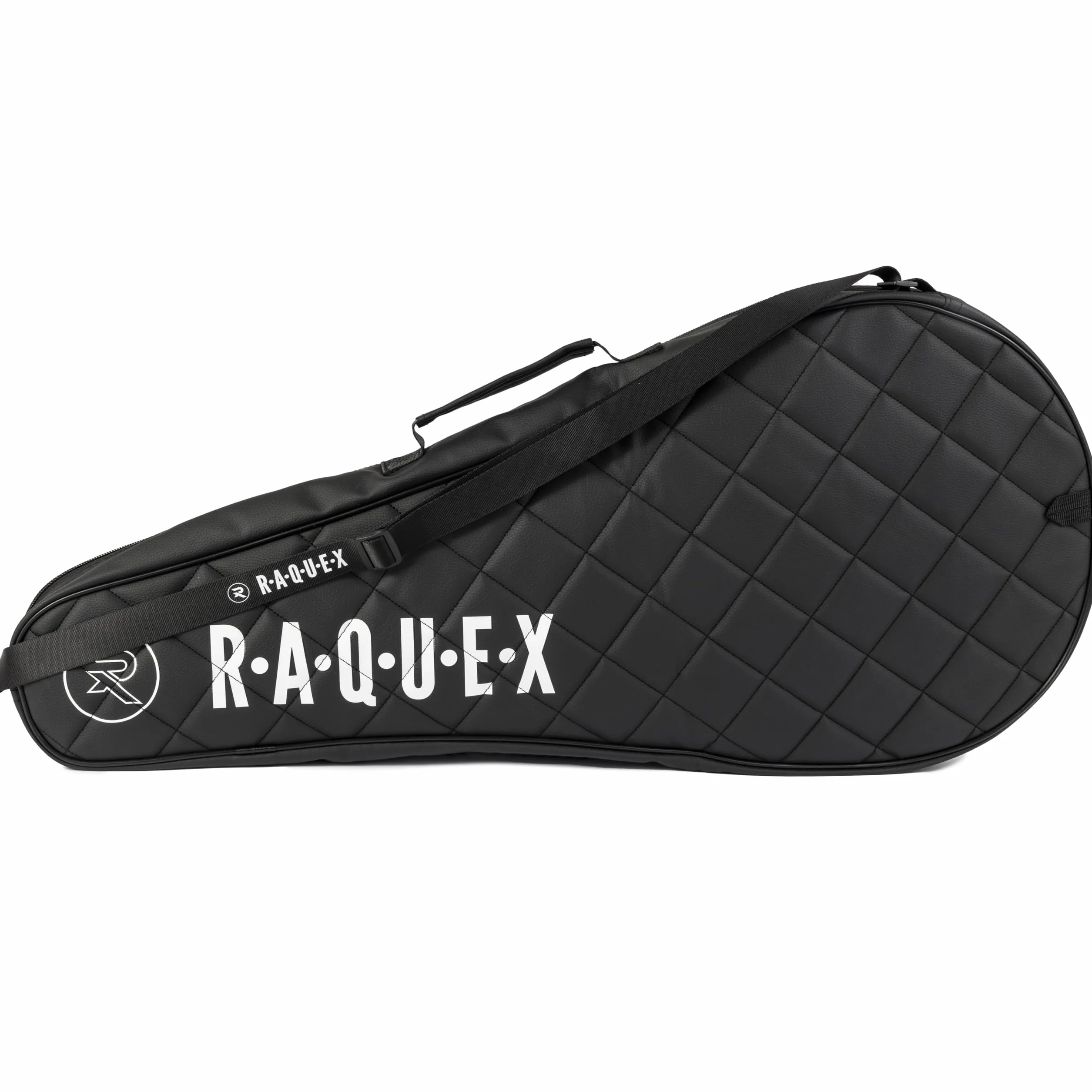 Raquex Elite Housse de protection pour raquette de tennis 2 – Sac matelassé en similicuir rembourré – Noir