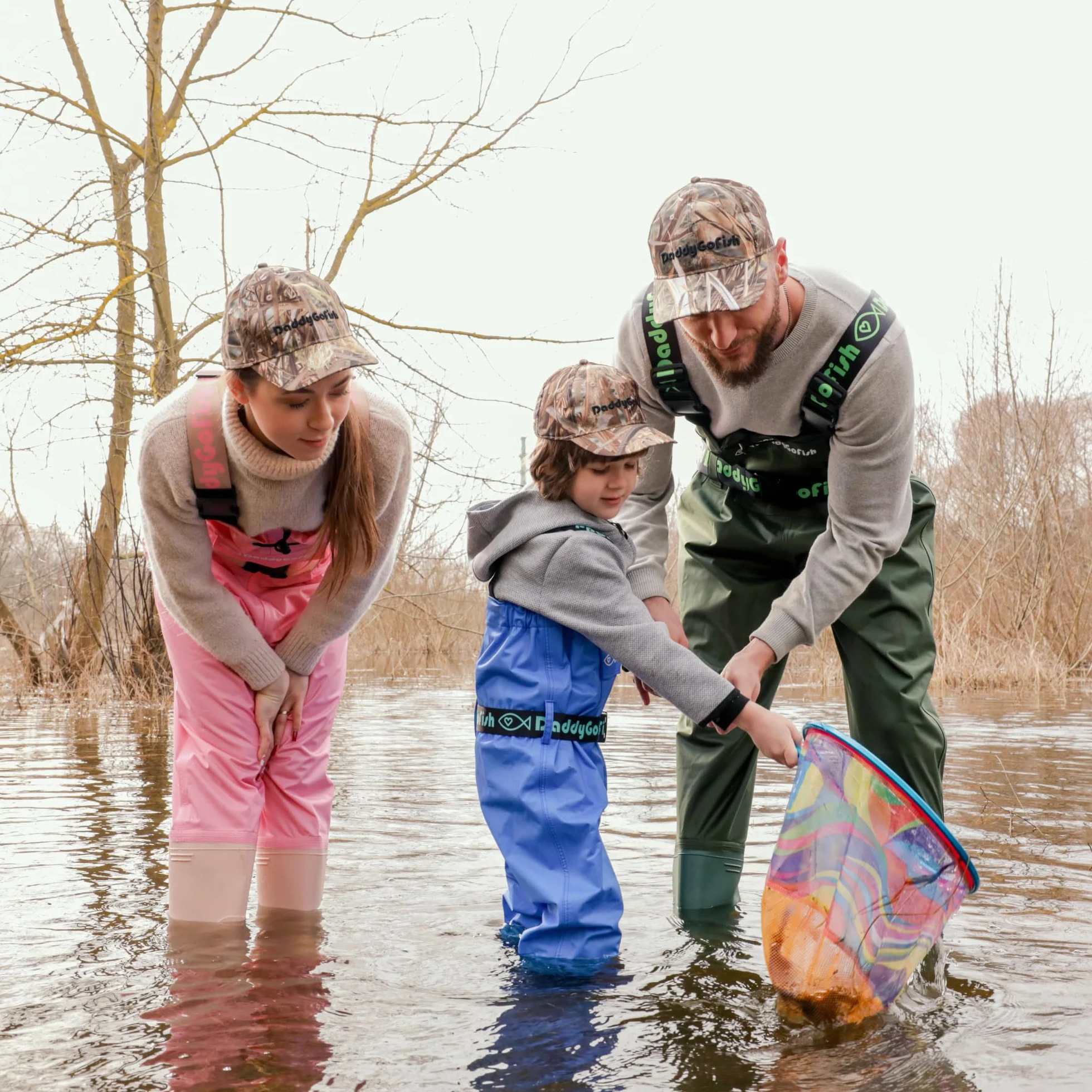 DaddyGoFish Waders de Poitrine pour Pêche et Chasse, Cuissardes avec Poche
