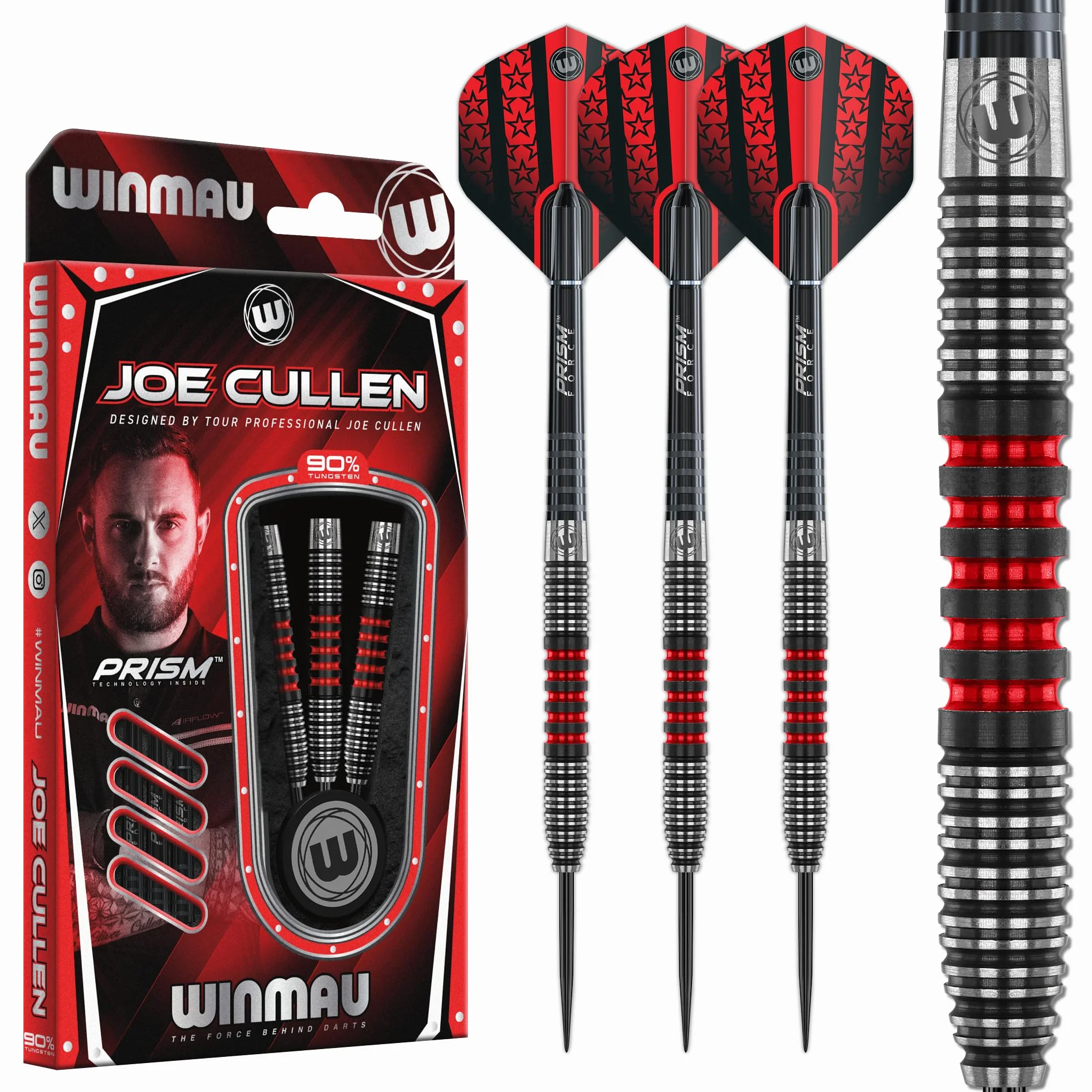 WINMAU Joe Cullen Jeu de fléchettes Professionnel 90% tungstène