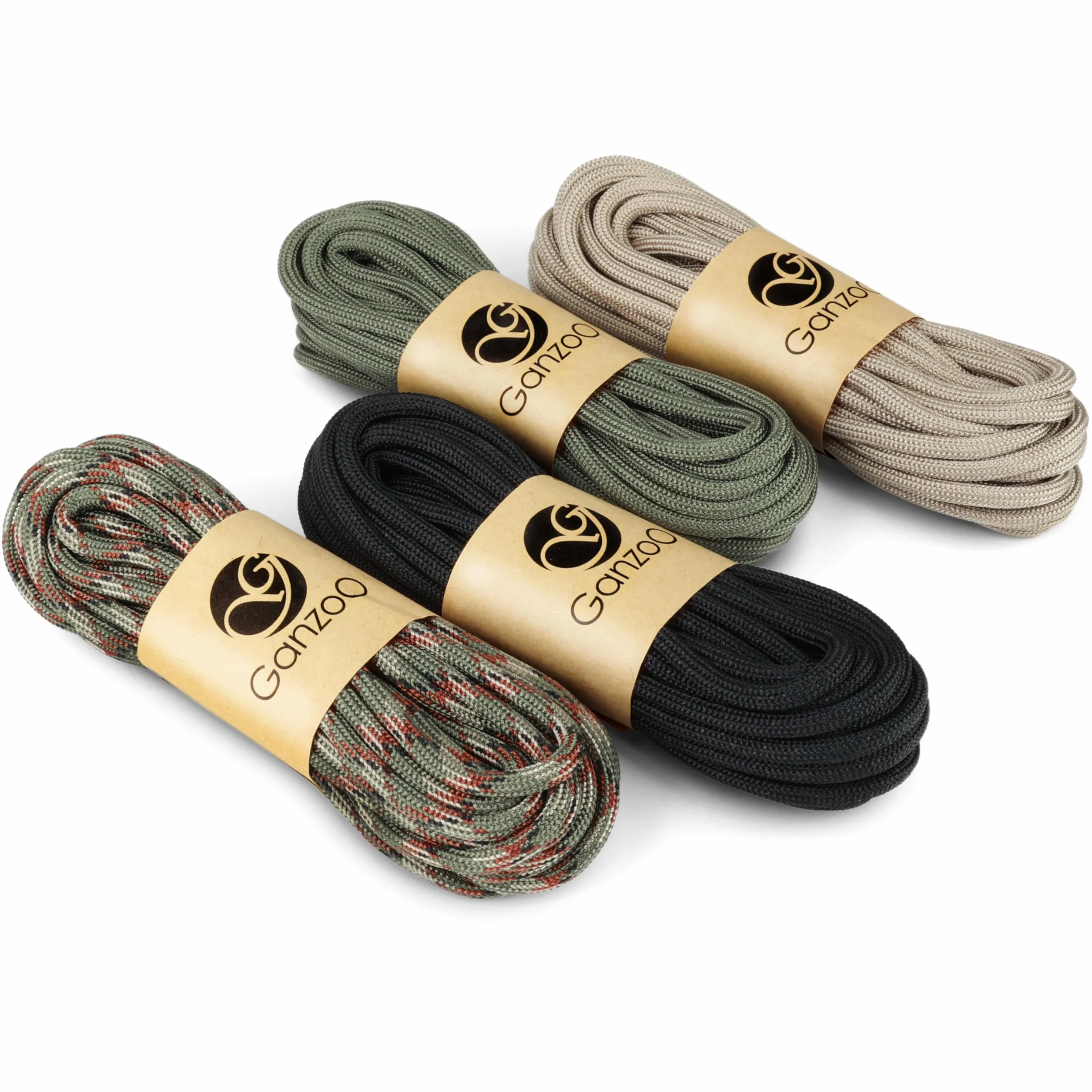 Ganzoo Paracord 550 Kit 24 m Corde 4 mm Type 3 7 brins Nylon Polyester Tarnfarben
